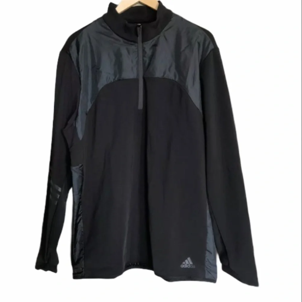 ADIDAS XL Climaheat 1/4 Zipper Golf Jacket Black - Picture 3 of 5